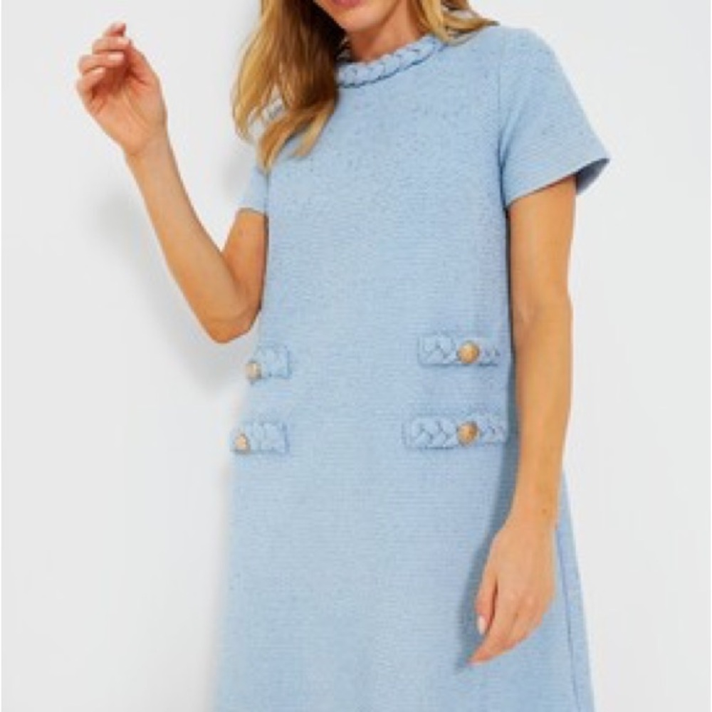 Tuckernuck Jackie Elegant Blue Short Sleeve Dress